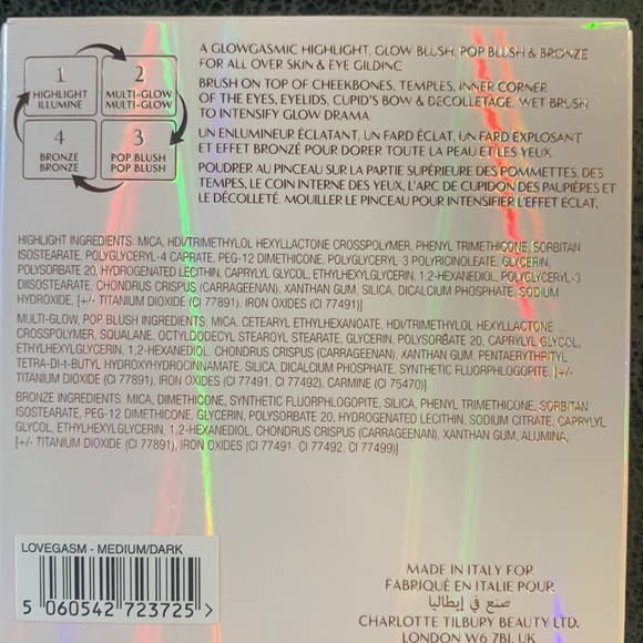 Charlotte Tilbury Glowgasm Palette Lovegasm 7.6g - Limited Edition - Picture 6 of 6